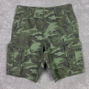 American Eagle Classic Camo Cargo Shorts Men's 33 Green Ripstop